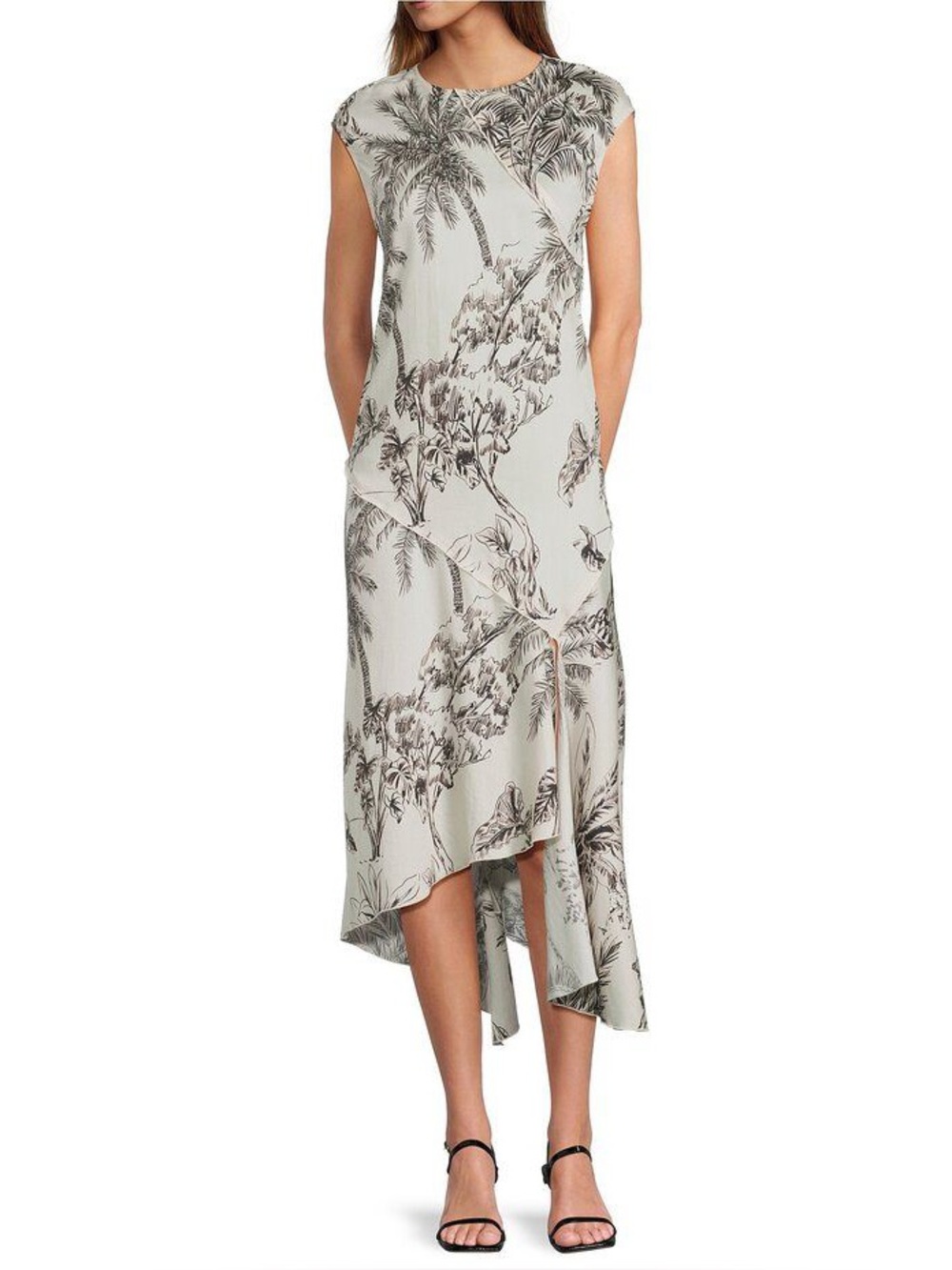 NWT Antonio Melani Tessa Toile Print Cotton Asymmetrical Midi Dress Size 4